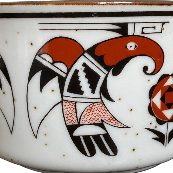 Vtg OMC Tiki Mid Mod Thunderbirds Otagiri Soup Stew Mugs Japanese Birds Aztec - Picture 8 of 16